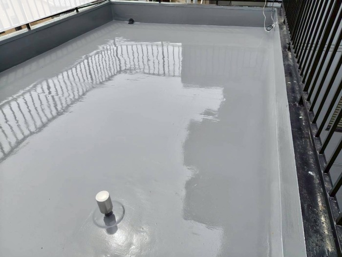 ウレタン防水通気緩衝工法　完了　脱気筒